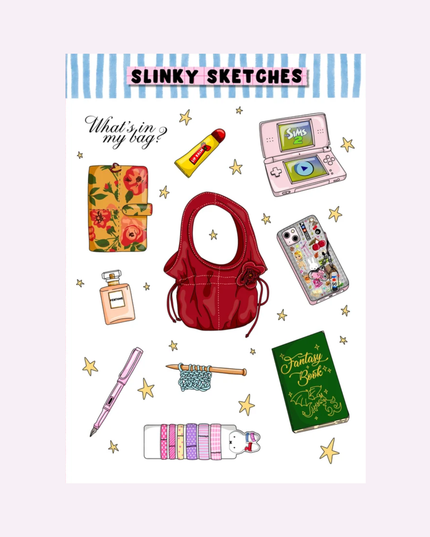 What's In My Bag Sticker Sheet