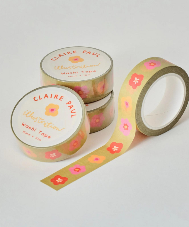 Green Florals Washi Tape
