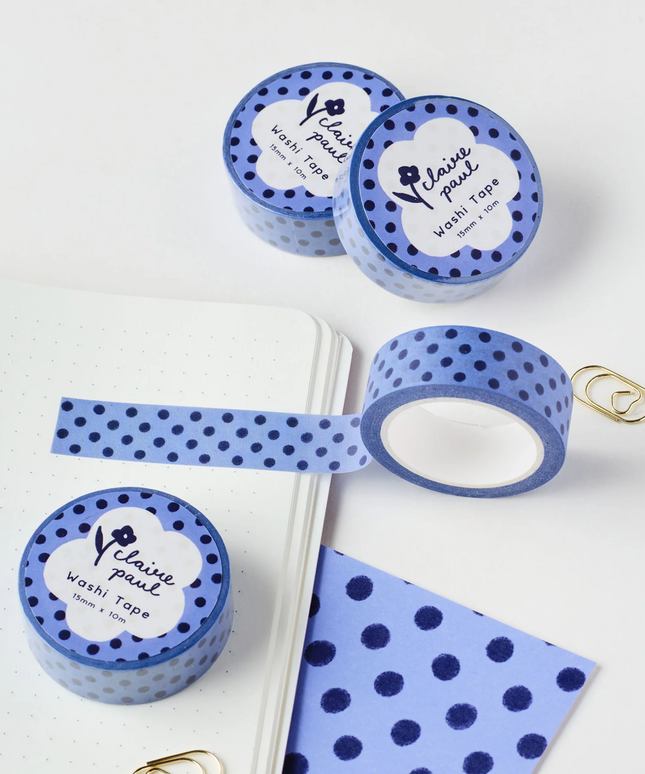 Blue Polka Dot Washi Tape