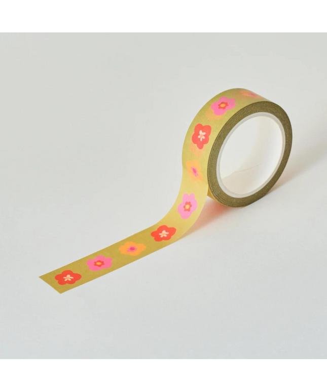 Green Florals Washi Tape