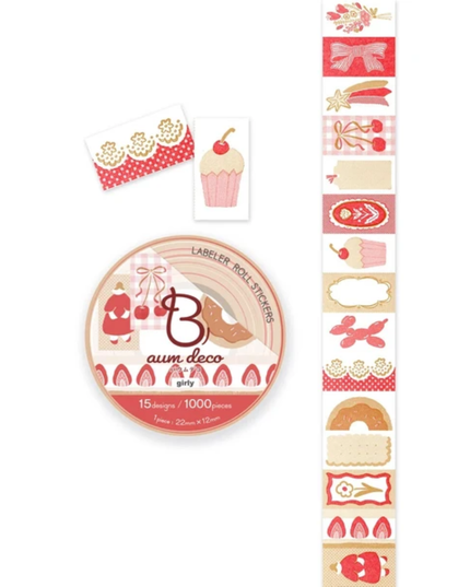 Label Sticker Roll - Girly