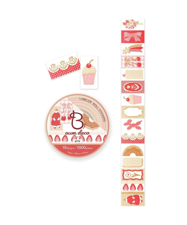 Label Sticker Roll - Girly
