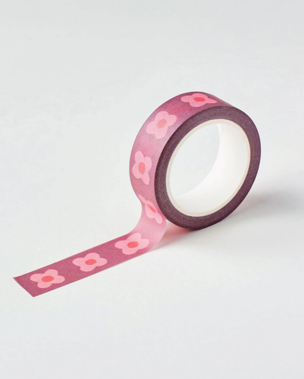 Pink Block Flower Washi Tape