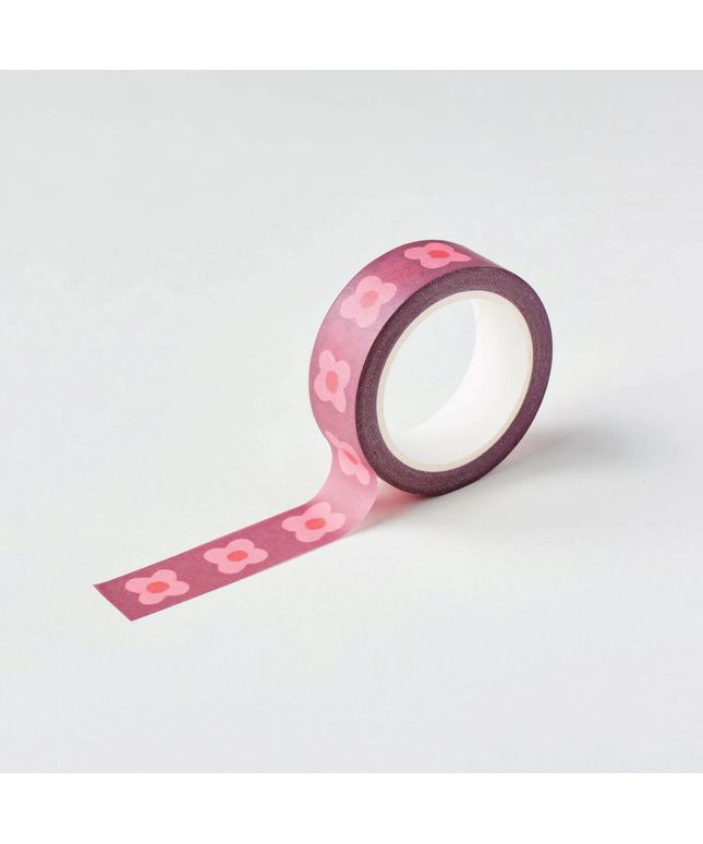 Pink Block Flower Washi Tape
