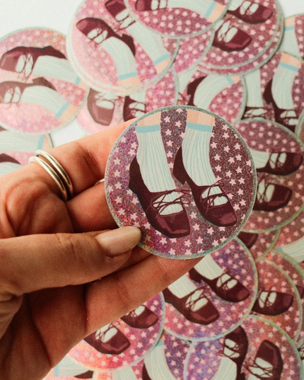 Mary Janes Glitter Sticker