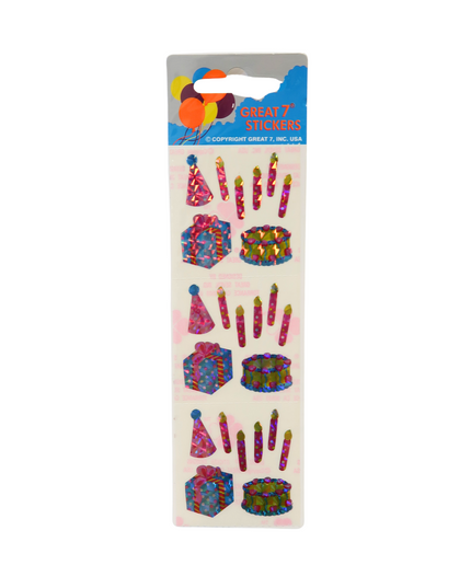 Prismatic Birthday Stickers