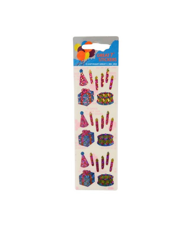 Prismatic Birthday Stickers
