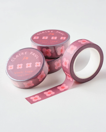 Pink Block Flower Washi Tape