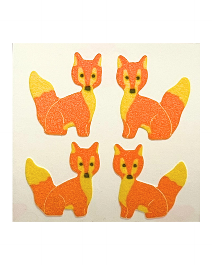 Fuzzy Fox Stickers (off the roll)