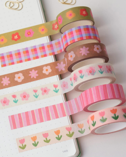 Green Florals Washi Tape