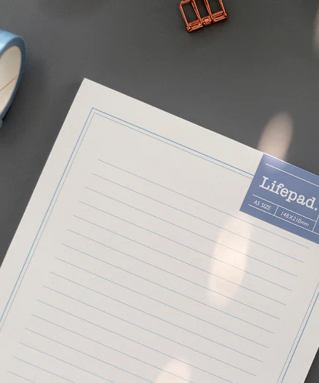 Lifepad A5 Notepad - Ivory Letter