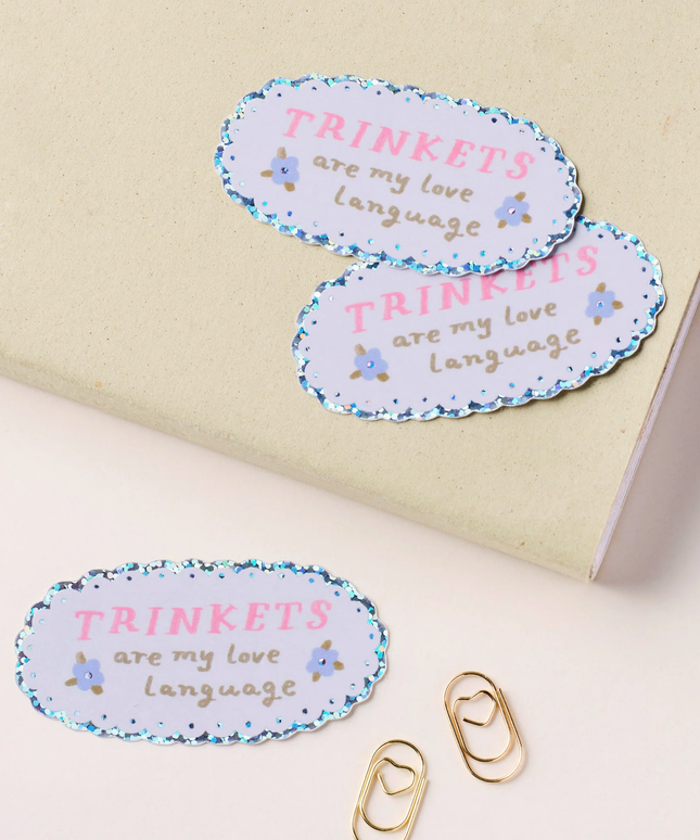 Trinkets Are My Love Language Sticker