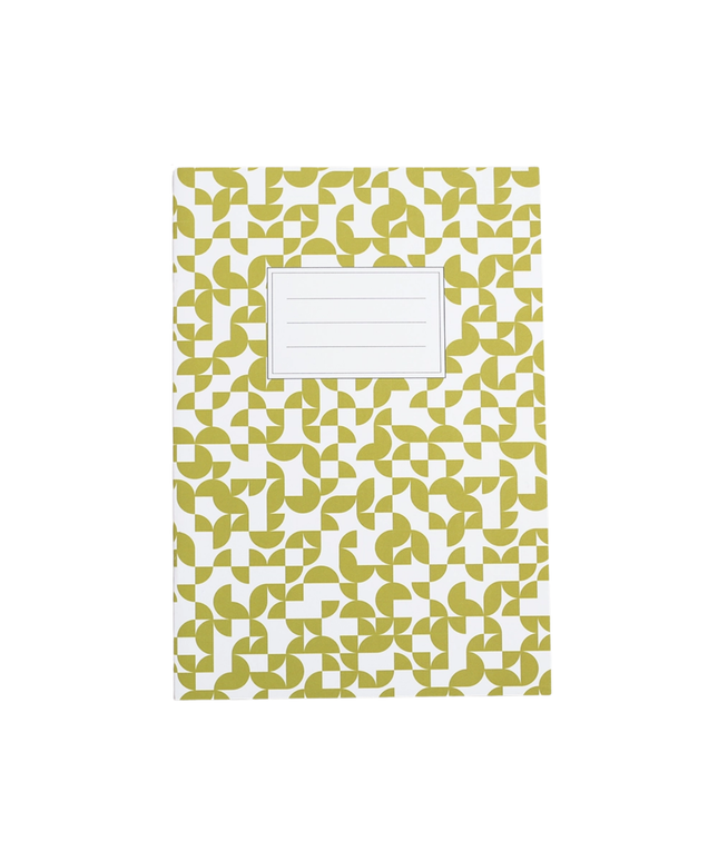 A5 Blank Notebook - Greeny Yellow Circles