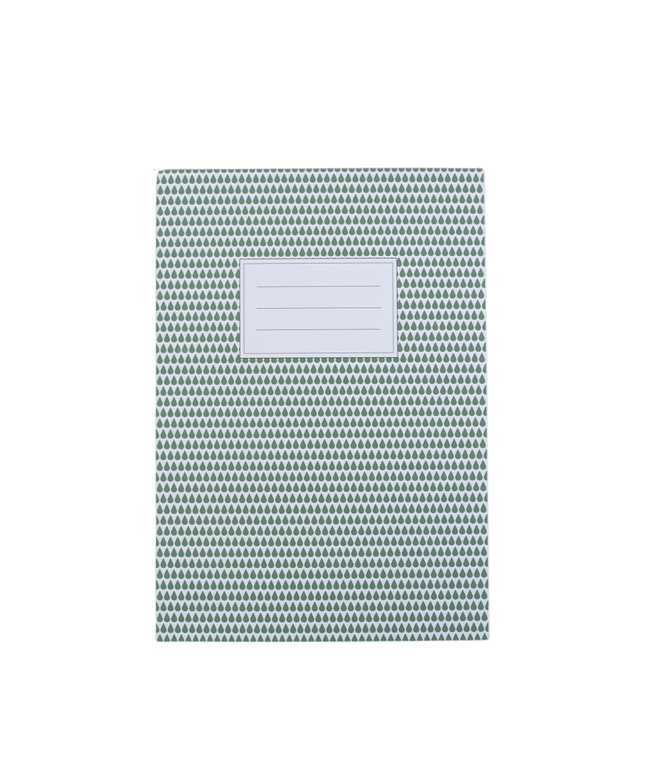 A5 Blank Notebook - Green Drops
