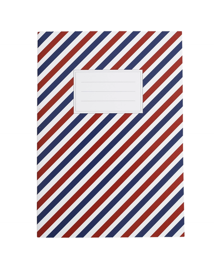A5 Blank Notebook - Red/Blue Stripes