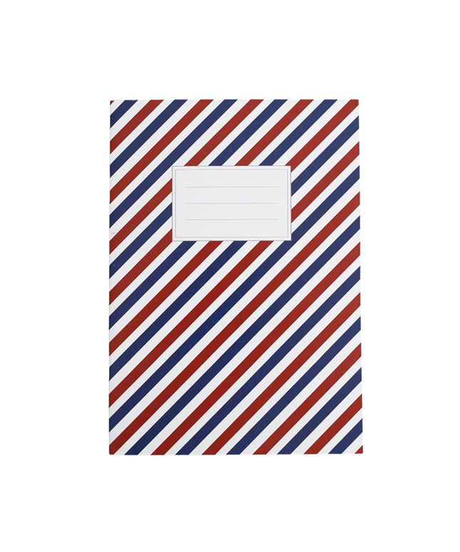 A5 Blank Notebook - Red/Blue Stripes