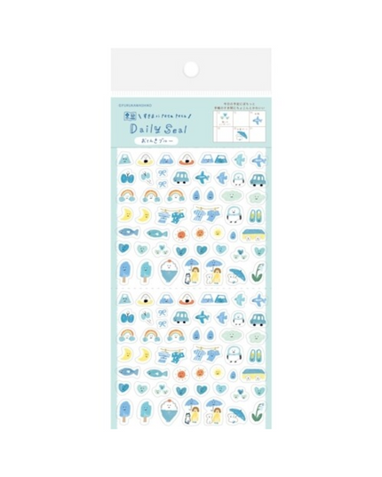 Blue Mini Icons Sticker Sheet