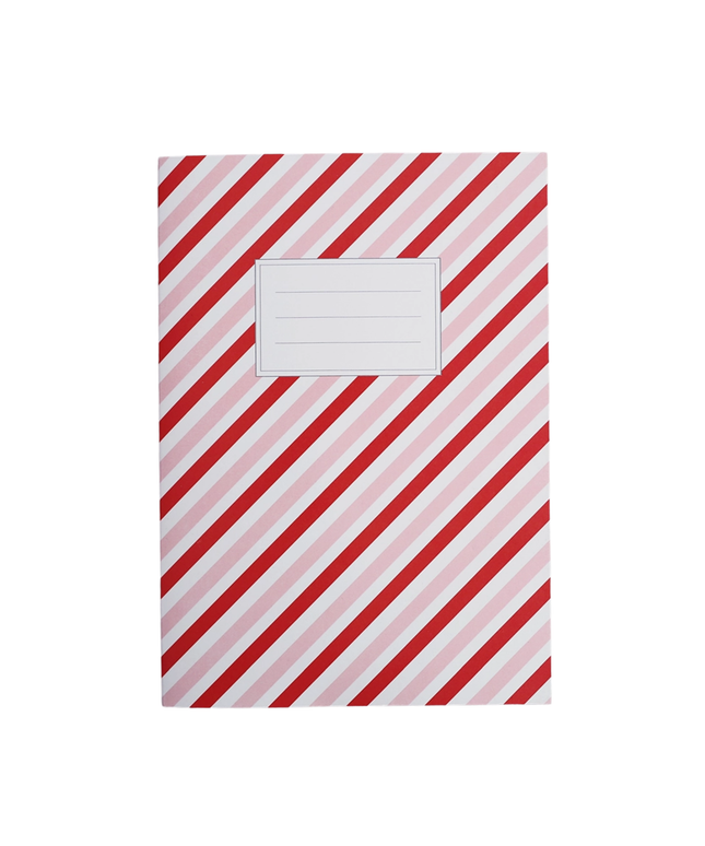 A5 Blank Notebook - Red/Pink Stripes