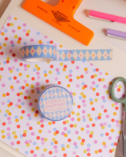 Cornflower Harlequin Washi Tape