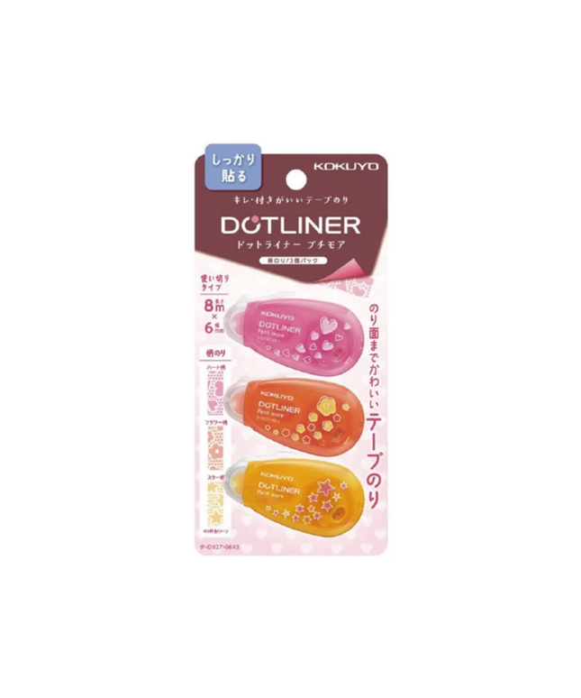 Mini Patterned Dotliner Glue Tape 3 Pack