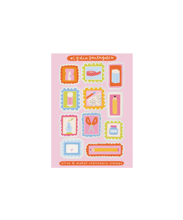 Stationery Stamps Sticker Sheet