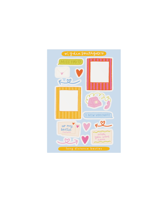 Long Distance Bestie Sticker Sheet