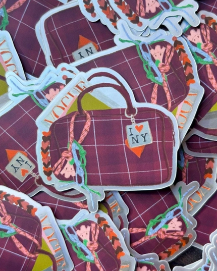 Gingham Handbag Holographic Sticker