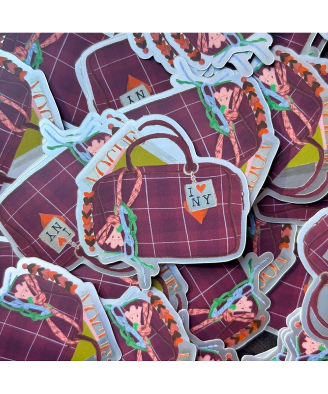 Gingham Handbag Holographic Sticker