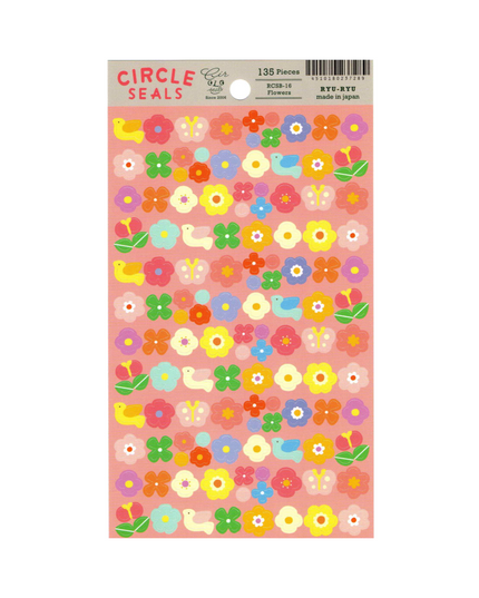 Pink Flowers Sticker Sheet