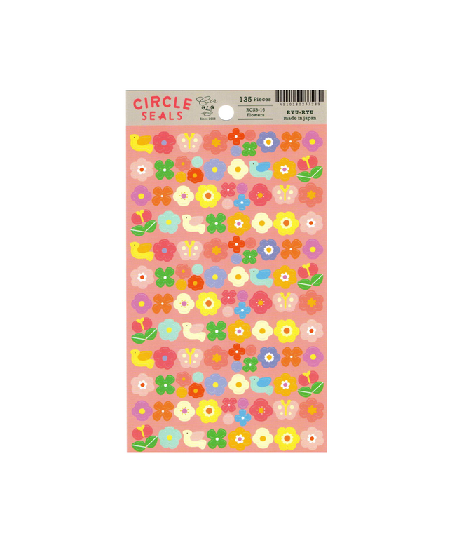 Pink Flowers Sticker Sheet