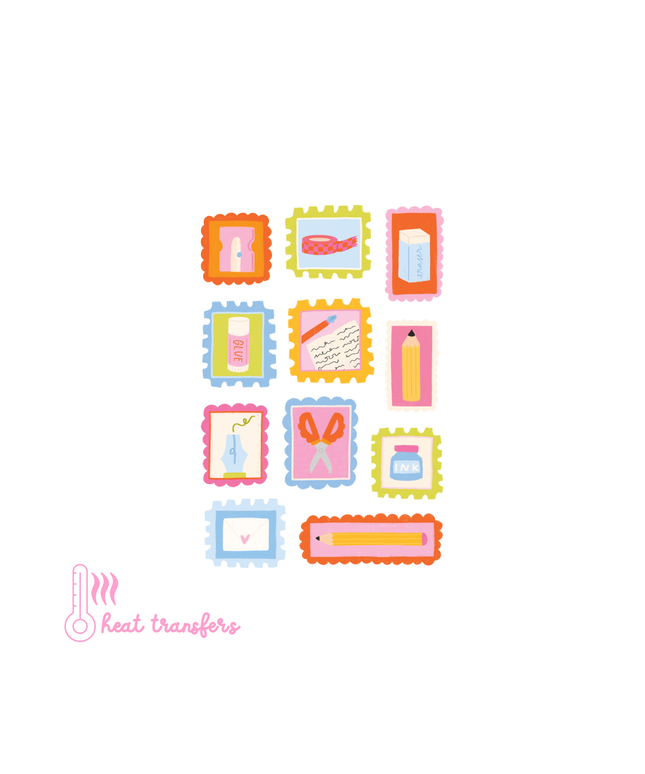Stationery Stamps Heat Transfer Sheet