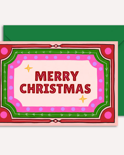 Retro Merry Christmas Festive Card