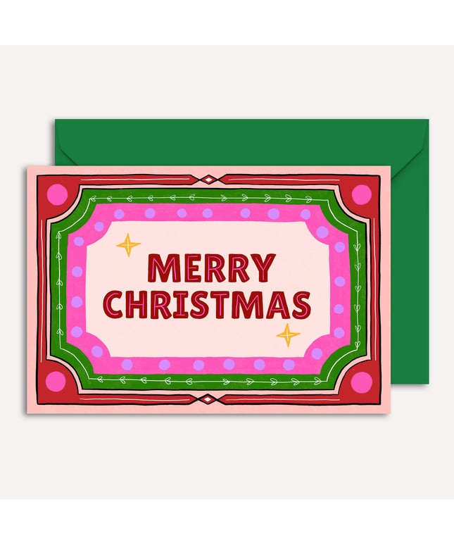 Retro Merry Christmas Festive Card