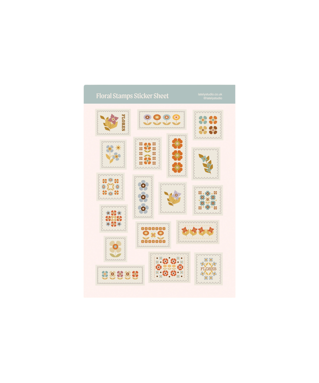 Floral Stamps Sticker Sheet