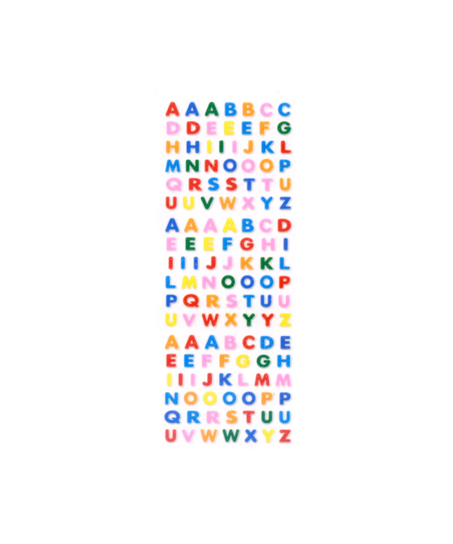 Colourful Glitter Alphabet Sticker Sheet