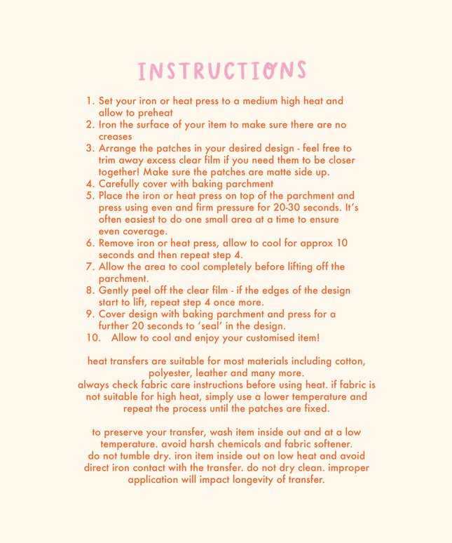 Small Joys Heat Transfer Sheet