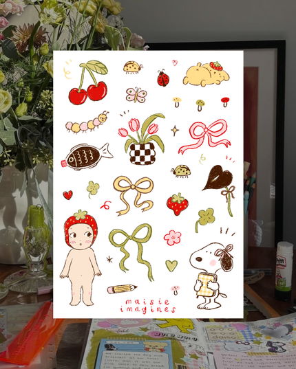 Bits and Bobs and Bows Sticker Sheet