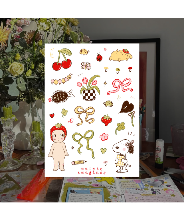 Bits and Bobs and Bows Sticker Sheet