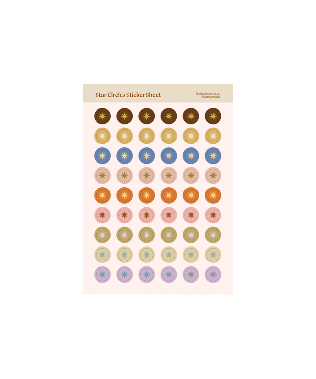 Star Circles Sticker Sheet