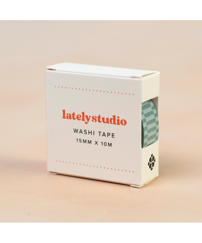 Teal Rounded Checker Washi Tape