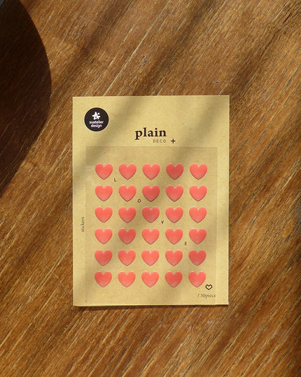 Red Gel Hearts Sticker Sheet