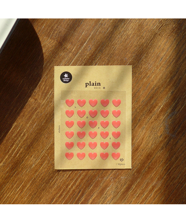 Red Gel Hearts Sticker Sheet
