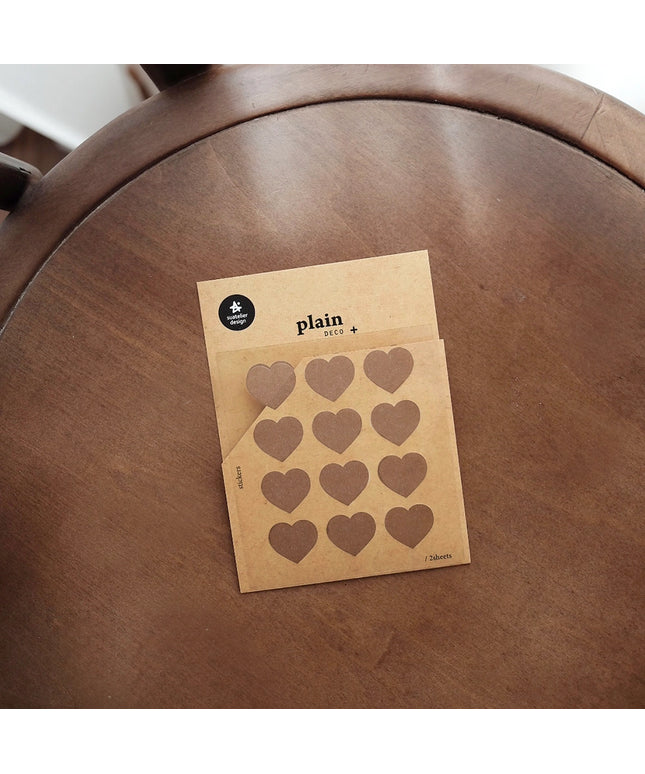 Kraft Heart Sticker Sheets