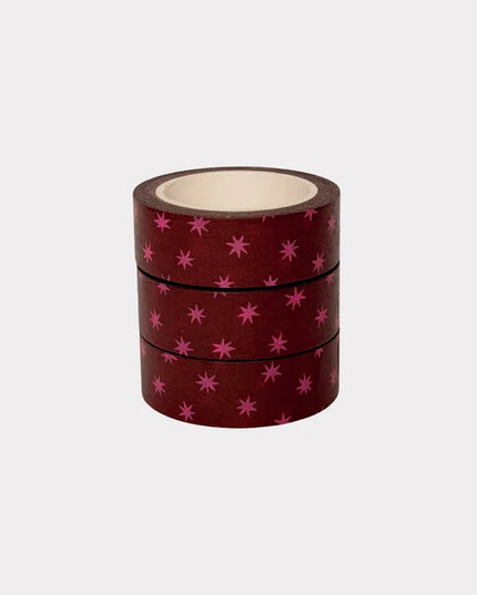 Burgundy Star Washi Tape