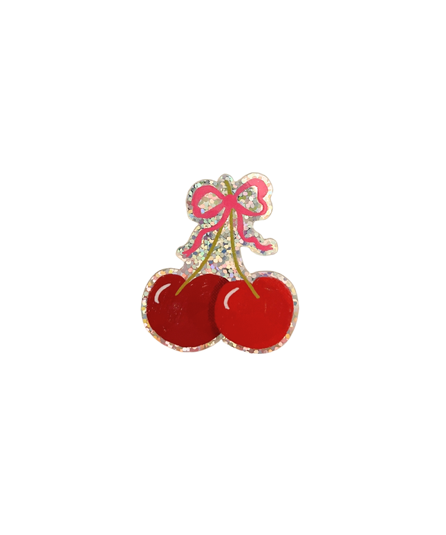 Mini Cherries Glitter Sticker