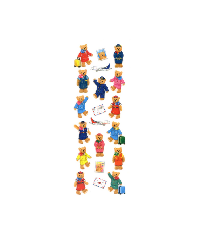 Cabin Crew Glitter Teddies Sticker Sheet